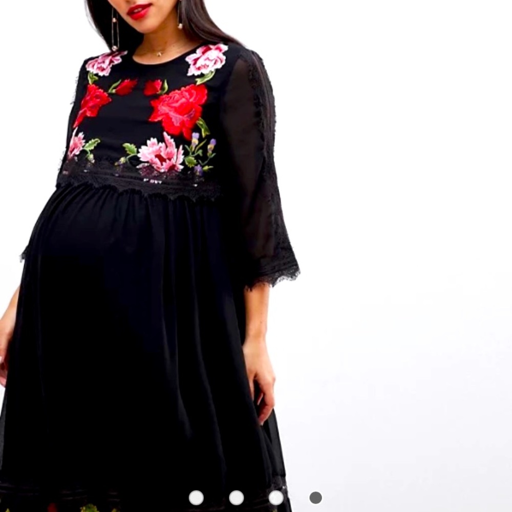 ASOS Maternity double layer midi embroidered dress